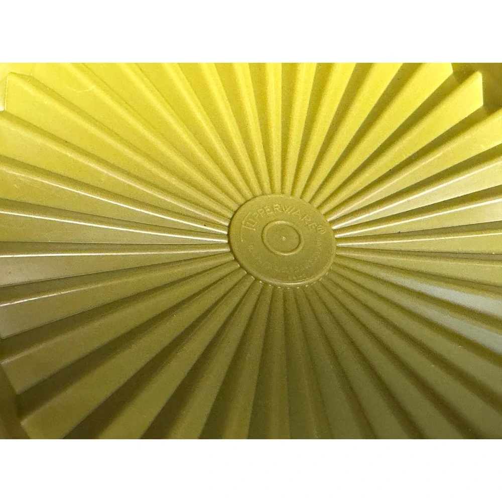 Vintage Tupperware Servalier Bowls: Yellow, Sunburst Lids, Set of 2